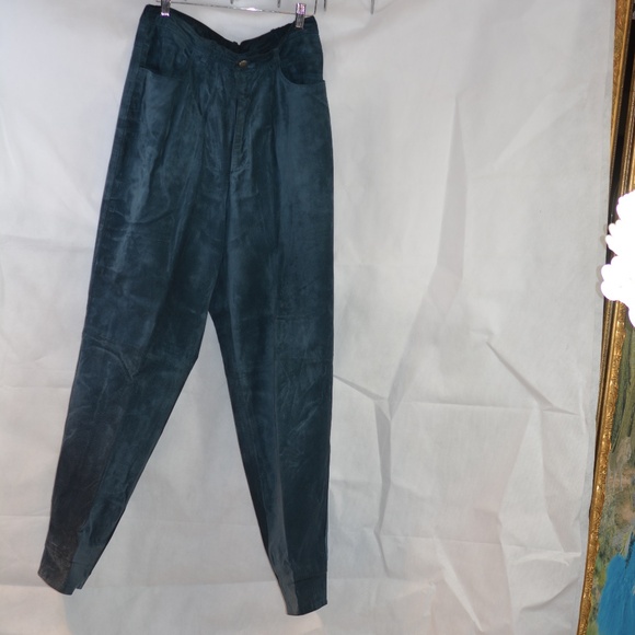 Blue Soft Shammy Suede Leather Pants High Waist SZ 16 Rogue NWOT - Picture 7 of 10